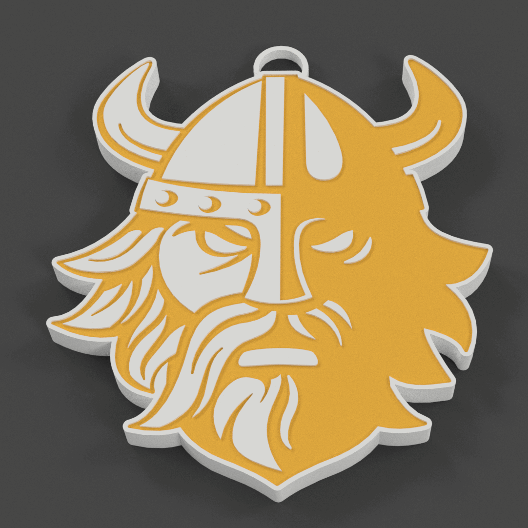 Viking head emblem on a dark background